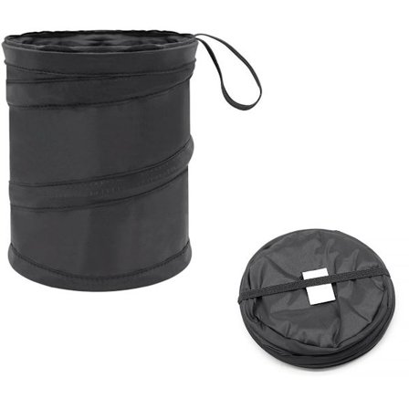 Bil Skraldespand - Bærbar Skraldespand - Oxford Stof - 16x16x20 cm - Sort