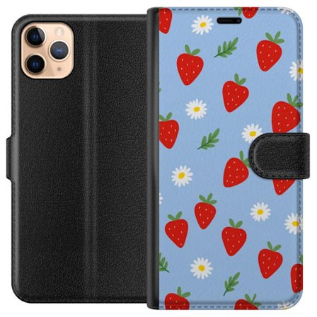 Kompatibelt Lommeboketui til Apple iPhone 11 Pro Max Jordbær jordbær utskrift sommer bær blomster prestekrager svensk midsommar retro design kjøkken
