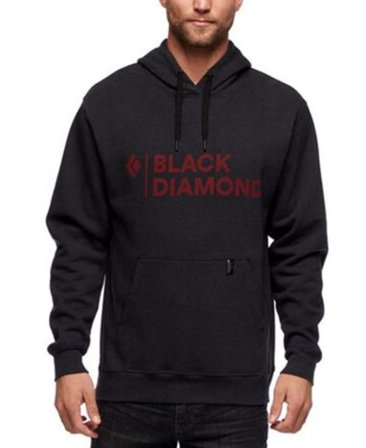Black Diamond Stacked Logo Hoody Black Heather