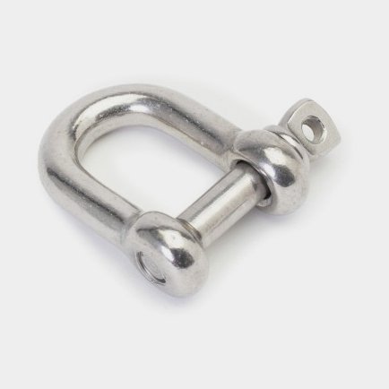 Seldén D-shackle in Forged stainless 316 steel, M5x10x20 mm, captive pin (307-019)