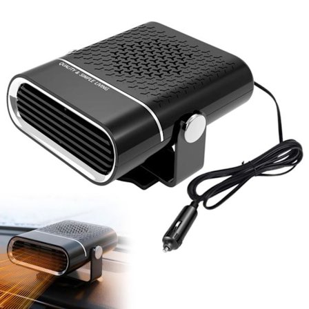 24V 150W Bærbar Varmevifte Defroster, 360° Justerbar Avdugger for Frontrute, Sigarettennerplugg, Hvit