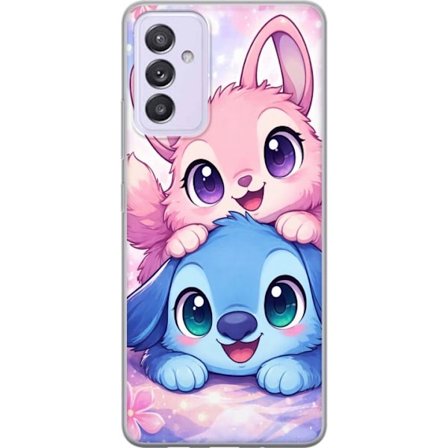 Kompatibel Mobilcover til Samsung Samsung Galaxy A82 5G Sød kawaii illustration med pink og blå fantasidyr, store øjne og bløde farver perfekt til