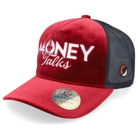 Monopoly - Röd trucker Keps - Money Talks Velvet Red/Black Trucker @ Hatstore