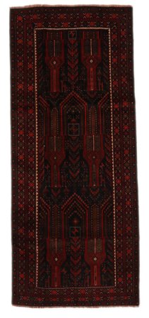 Baluch Rug Hand Knotted 124X245 Black Persia