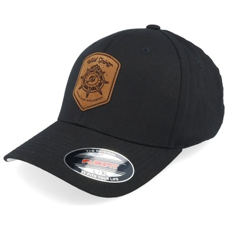 Wild Spirit - Schwarz flexfit Cap - Compass Shield Brown Patch Black Flexfit @ Hatstore