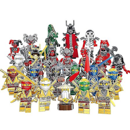 Sett med 24 stk. minifigurer Kai Jay Sensei Wu Master Nye byggeklosser leketøy