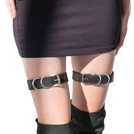 2 stk. Justerbare gotiske PU læder strømpebånd feminine ben dekorationer