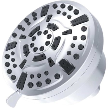 Brusehoved med højt tryk og vandfilter, der renser brusehovedet for hårdt vand JGB