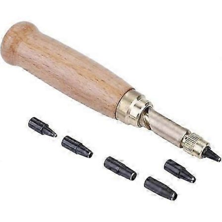 Läderhålslagare Sömnad Automatisk Syl Bälteshålslagare med Slaghuvud 1.5/2/2.5/3/3.5/4mm Bits