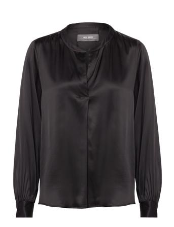 Mmenfa Satin Blouse Bluse Langermet Svart MOS MOSH*Betinget Tilbud