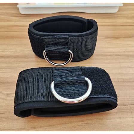 Ankelstropp Neopren Polstret Treningshåndleddsmansjett med D-ring Høy Styrke Treningsbelte Gym Trekkstropp for Kabelmaskiner (Svart