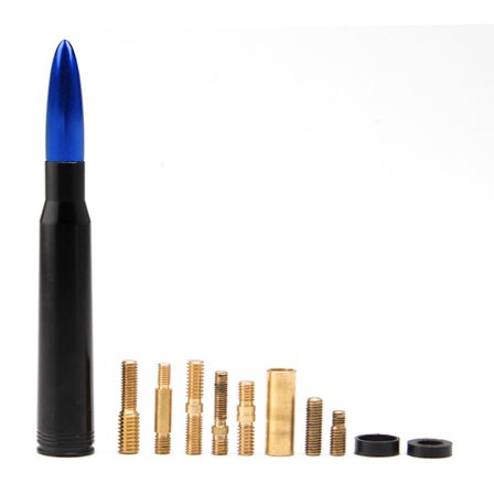 Blå bilantenne kort kraftig kule bilradio FM AM Universal,