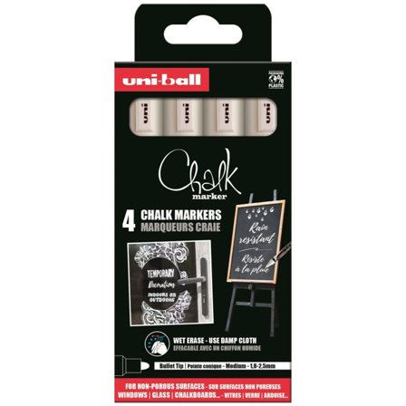 Uni Chalk Marker PWE-5M 4-set White