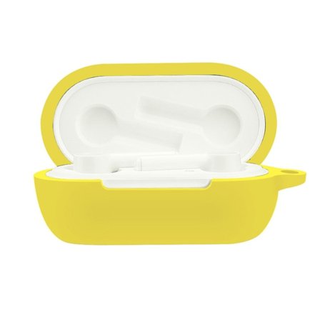 OnePlus Buds Z2 silikonfodral med spänne - Gul