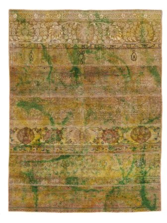 171X228 Tapis Patchwork Moderne Marron/Jaune Foncé (Laine, Perse) Carpetvista
