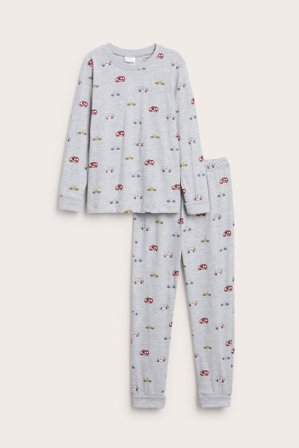Kappahl | Piżama we wzór w samochody Szary melanż 110/116 | Szary melanż