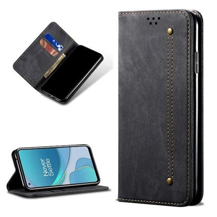 Jeans OnePlus 8T flip etui - sort