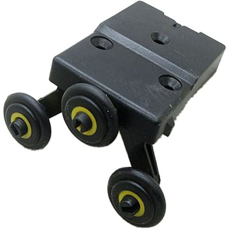 Liukuovien rullasarja parannetulla toiminnallisuudella vaatekaapin järjestämiseen (yläpyörän ydin)