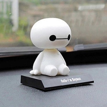 Uten base søt Baymax nikkedukke med base 360 graders roterbart hode vinyl bobblehead z192