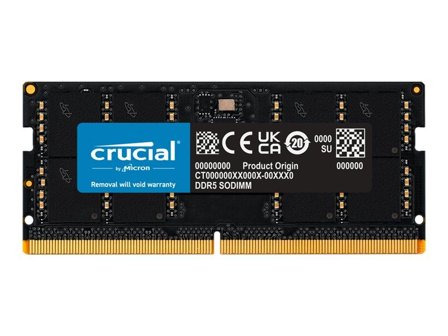 Crucial 8GB DDR5 (1x8GB) 4800MHz SODIMM CL40-39-39, 1.1V