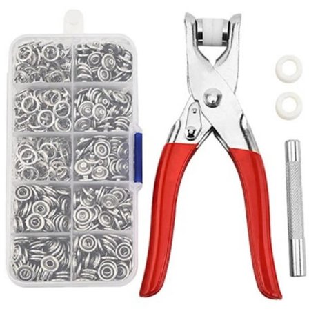 1 pakke trykknapper verktøysett hule og solide metallknapper kleslaging lærhåndverk syutstyr