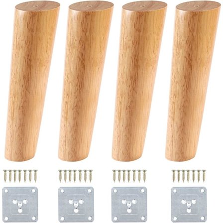 Möbelben i trä 20 cm Massiva trämöbelben Snedställda trämöbelben för soffa, byrå och skåp Mid Century