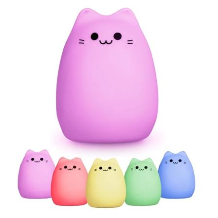 Baby Nattlampa Katt - Led - Flera Färger Multifärg