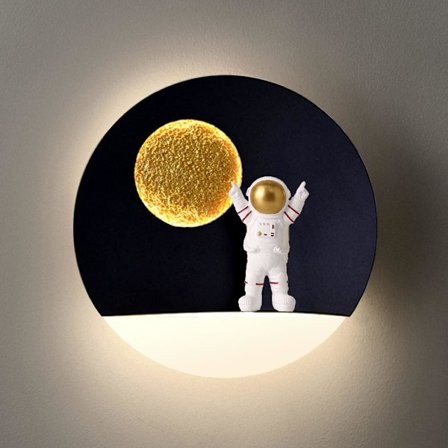 8W Inomhusvägglampa, Måne och Astronautdocka Design Vägglampa Naturlig Vit 4000K RA≥85 Design Vägglampa