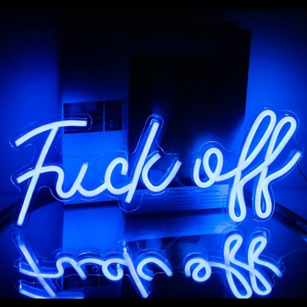 Fuck Off Neon-kyltti Sana Sininen LED Neon-seinävalokyltit Akryyli US
