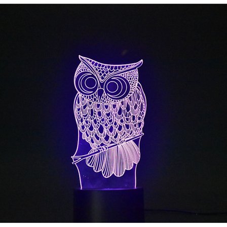 3D Natlampe Optisk Illusion Natlampe Touch LED Bordlampe 7 Farveskiftende USB-oplader Drevet af Touch Switch Bord Natlampe Vennegave (