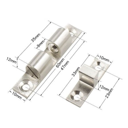 Solid Brass Dubbel Kulspärr Dörrlås Dörrspänne Pärla Touch Hårdvara, Antik Brons, 60mm