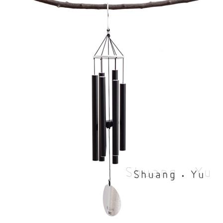 Tuulikellot Music Metal Six-Tube 28-tuumainen alumiiniputki Courtyard Outdoor Black