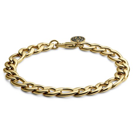 Essentials | 10 mm Gold-tone Figaro Chain Bracelet for Men - Steel bracelets