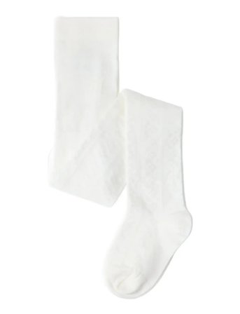 Lindex Tights Pointelle Knit - White - 92
