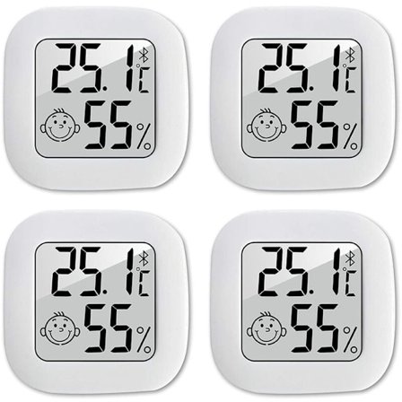 4 stycken termometer hygrometer inomhus, högprecisions luftfuktighetsmätare termometer inomhus, -10°C70°C för barnrum, vardagsrum, kontor, växthus