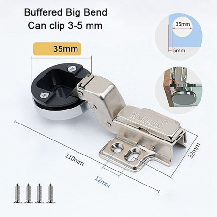 Glasdörrbuffert gångjärn Skåp Gångjärnsklämma STYLE 6 STYLE 6