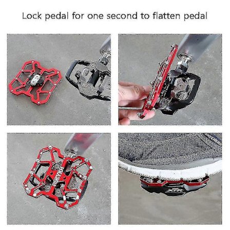 Punaiset SPD-poljinadapterit - 1 pari klipsittömiä polkimia