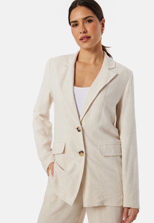 SELECTED FEMME - Slfviva LS Blazer - Sandshell - Kläder - - Bubbleroom