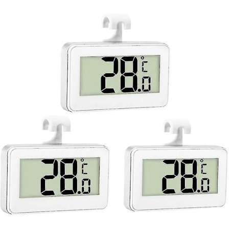 3x Kyl- och FrysTermometer Digital Termometer Kyl Termometer Rum Vattentät Frys Termometer Med LCD-Skärm [DB]