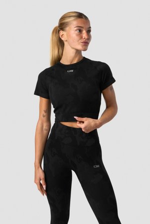 ICANIWILL - Camo Seamless T-shirt Black - Dam - Träningskläder från ICIW