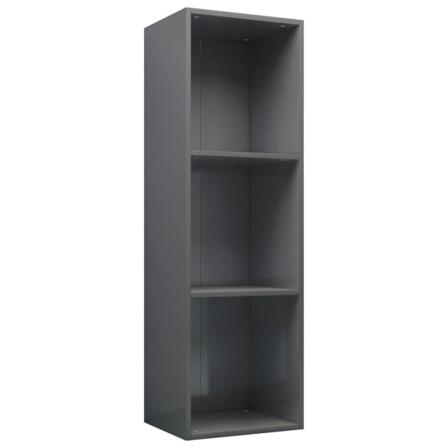 Vidaxl Bokhylla/tv-bänk Grå Högglans 36x30x114 Cm Konstruerat Tr Grå