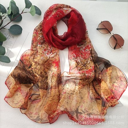 Naisten kevyet huivi, muodikkaat huivi, kukkakuvioinen huivi, huivi, pashmina, W47