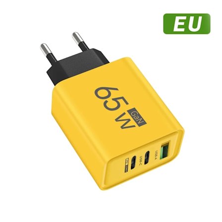 Total 65W Snabbladdande GaN Telefonladdare EU US KR PD3.0 Snabb USB C Väggladdare För iPhone 15 16 Xiaomi Huawei Samsung