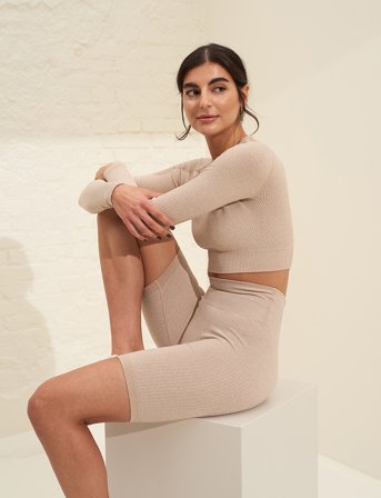 aim ́n Ribbed Seamless Biker Shorts - Black - S