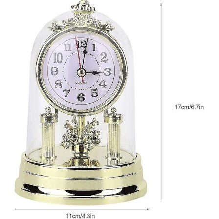 Europeisk retro stil bordklokker antikke stille bordklokke kompatibel stue soverom kontor Hy