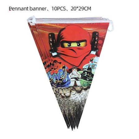 Födelsedags Ninja Tema Festtillbehör Servis Tallrikar Muggar Servetter Bordsduk Dekorationer Banner Ballonger För Pojkar