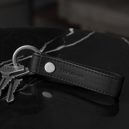 Black Leather Loop Keyring for Men - Keychains