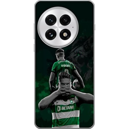 Yhteensopiva Puhelinkuori OnePlus 13 Neonmotiivi, jossa teksti "Gaming is in my DNA" sinisenä ja punaisena tiiliseinällä, jossa loistava DNA-spiraali.