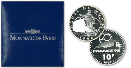 Frankrig 1997 - VM 1998 Italien - 10 Franc - Sølv