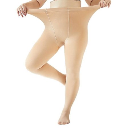 Dam fleecefodrade leggings för kvinnor, plus size, falska genomskinliga felfria ben, 100 g för -10-5 C